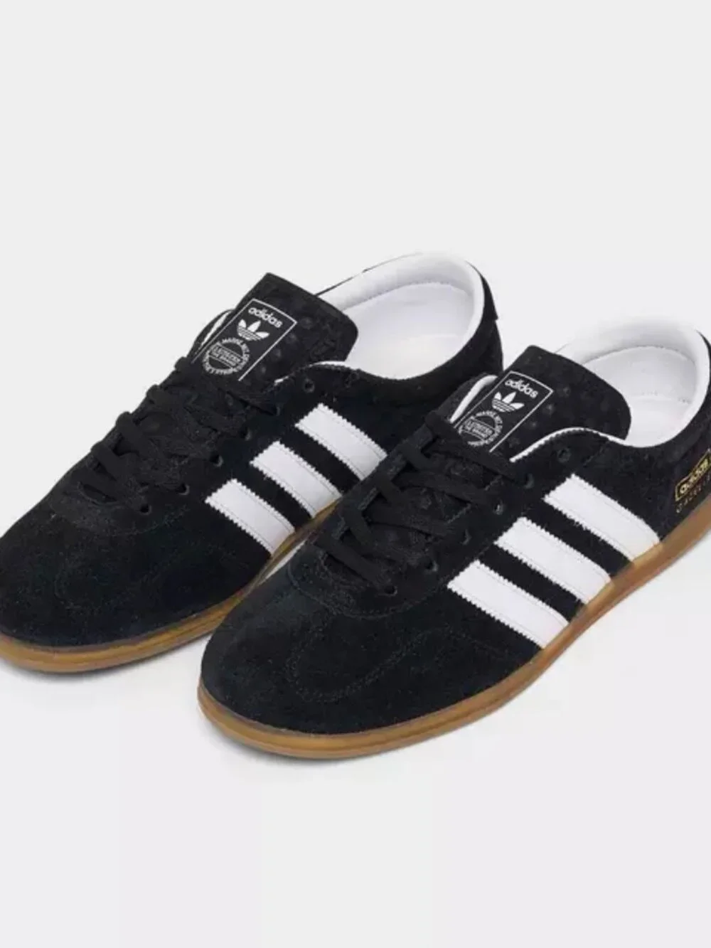 adidas Originals Gazelle Black White Gum Athletic Shoes